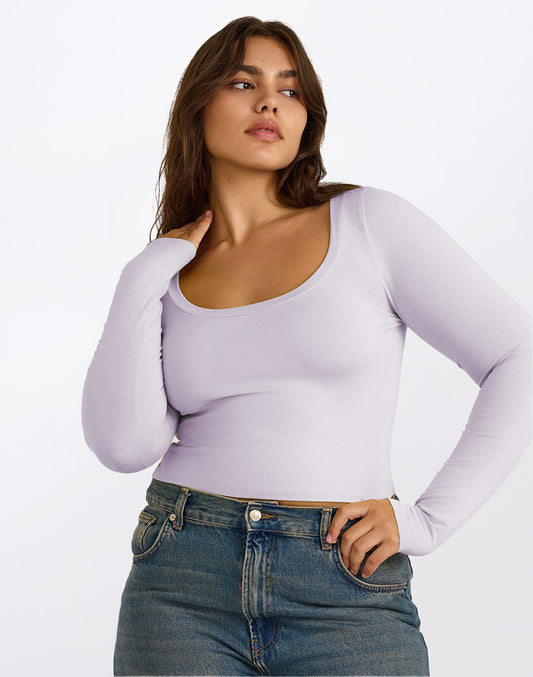 Everyday Scoop Neck Long Sleeve Tee