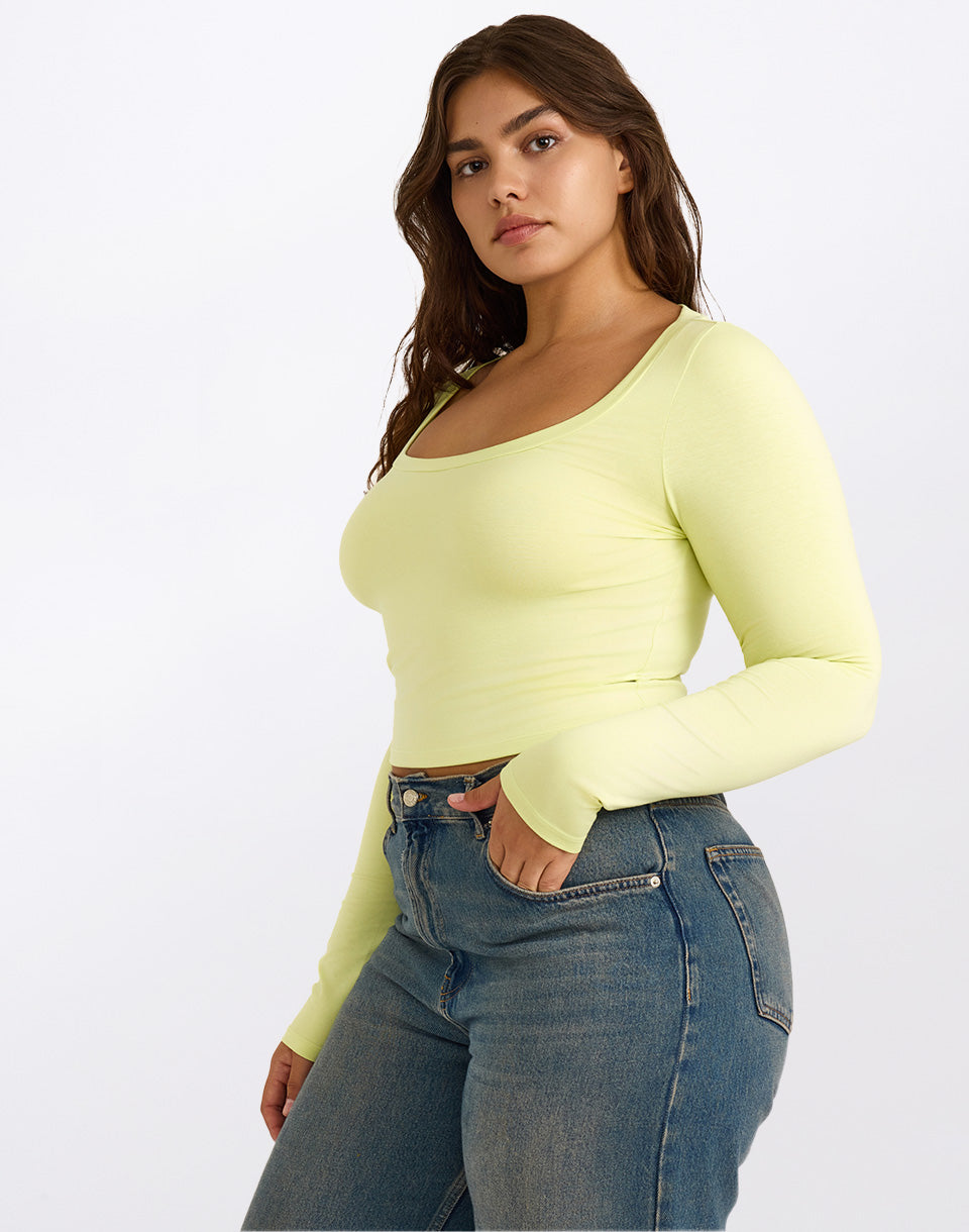 Everyday Scoop Neck Long Sleeve Tee