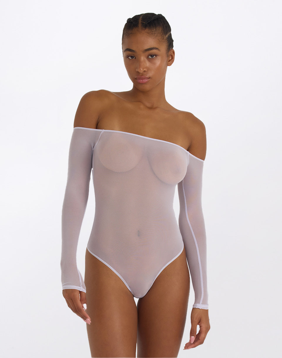 Mesh Off-Shoulder Bodysuit