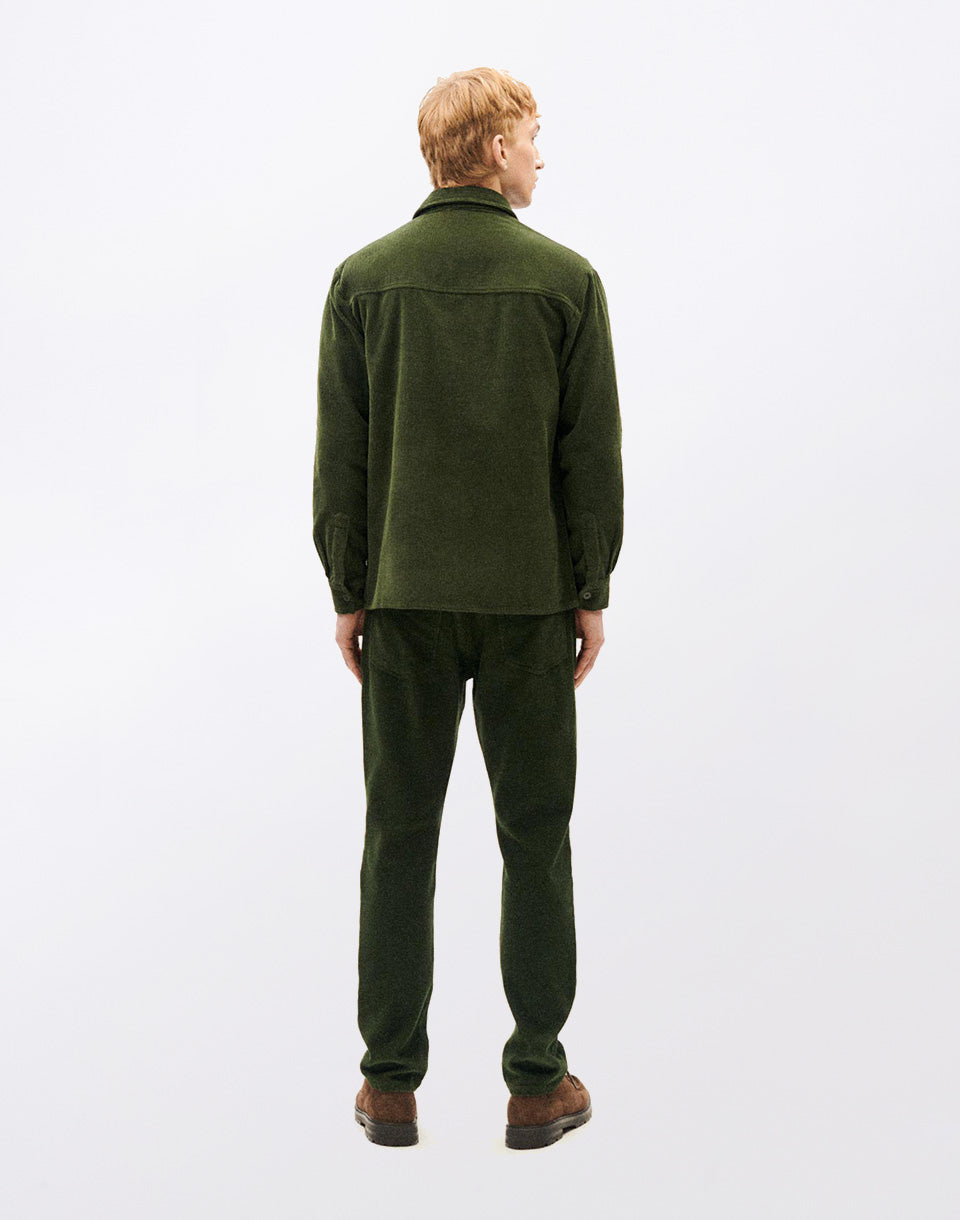 Bottle Green Corduroy Theo Overshirt