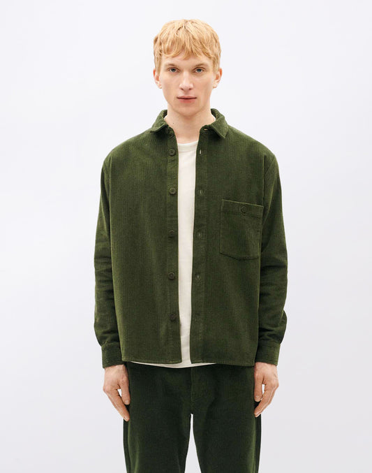 Bottle groene corduroy theo overshirt