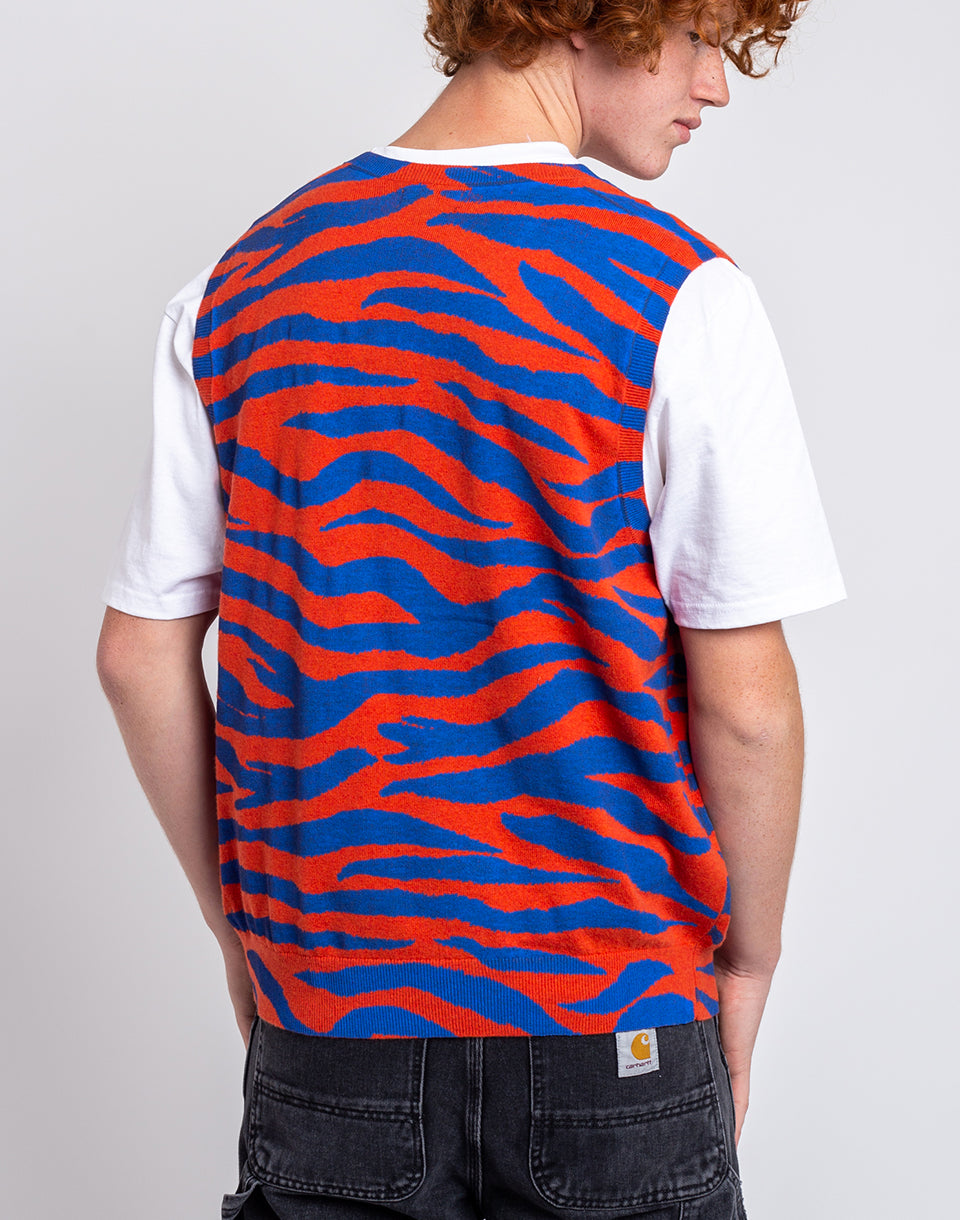 Tiger Printed Sweater Vest