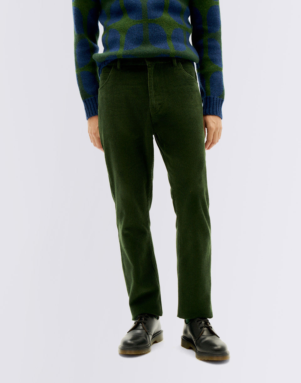 Bottle Green Corduroy Five Pockets Pants