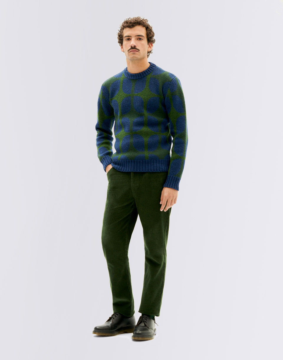 Bottle Green Corduroy Five Pockets Pants