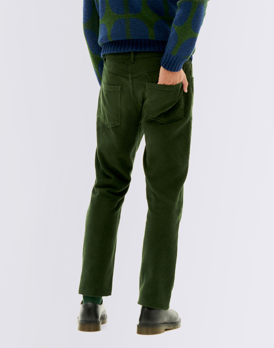 Bottle Green Corduroy Five Pockets Pants